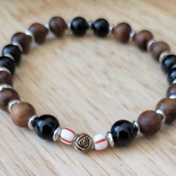 Bracelet. Handmade. Wood And Acrylic. Length Is 10 Inch.