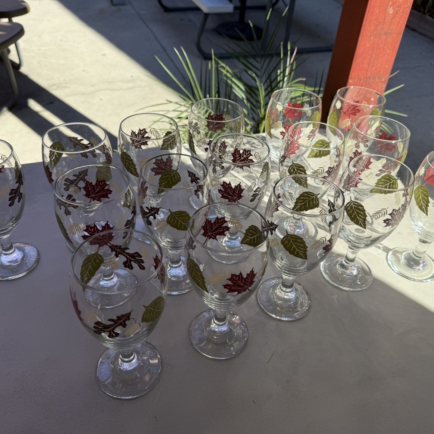 16 Cups - Autumn Leaves - Fall - Stemmed Water Goblet for Sale in ...