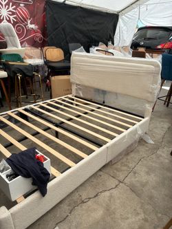 Full size white bed