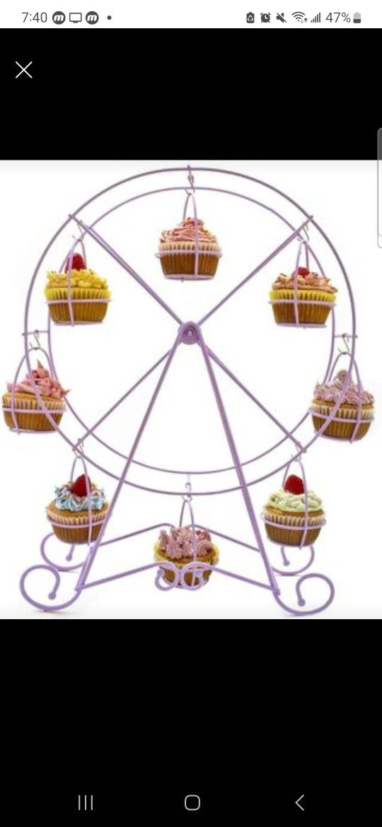 Zoie + Chloe Ferris Wheel Cupcake Stand - Decorative Cupcake Holder for Parties