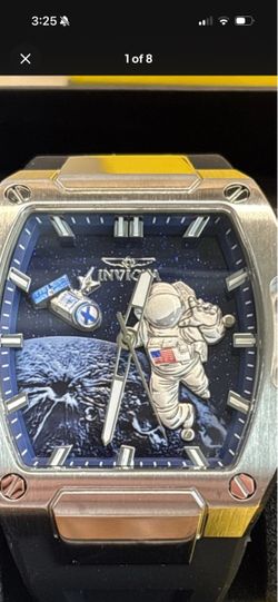 Invicta Racing Men's Quartz Analog Tonneau Blue Dial 50mm 50m Blue Strap w/Box