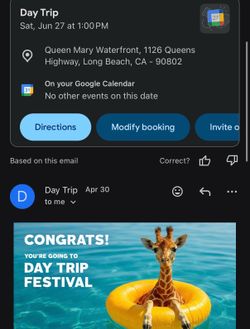 1 2 DAY TRIP GA TICKET