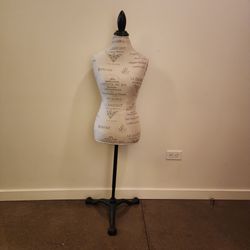 Pier 1 French Script Decorative Dress Form Mannequin