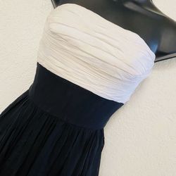 MIXIT, White & Black Strapless Dress, Size 4