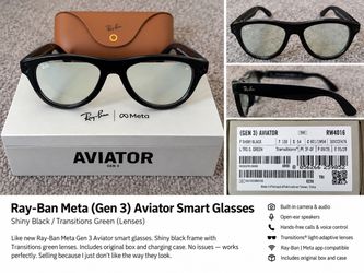 Ray-Ban Meta Aviator Gen 3 Smart Glasses | Transitions Lenses