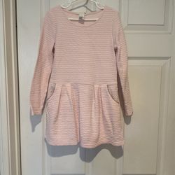 Girls Pink Preppy Jacquard Dress Size 6-8Y