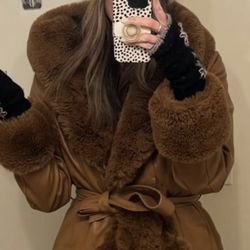 Furry Leather Jacket 