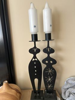 Set Of Two Decorative Candles Artsy Contemporary Decor Poway
