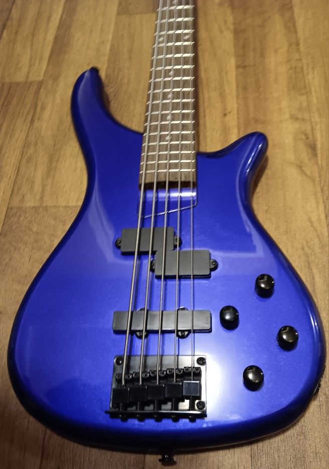 Beautiful Five String Royal Blue Rogue Bass Guitar