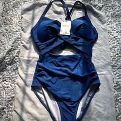 Blue One Piece Bathing Suit