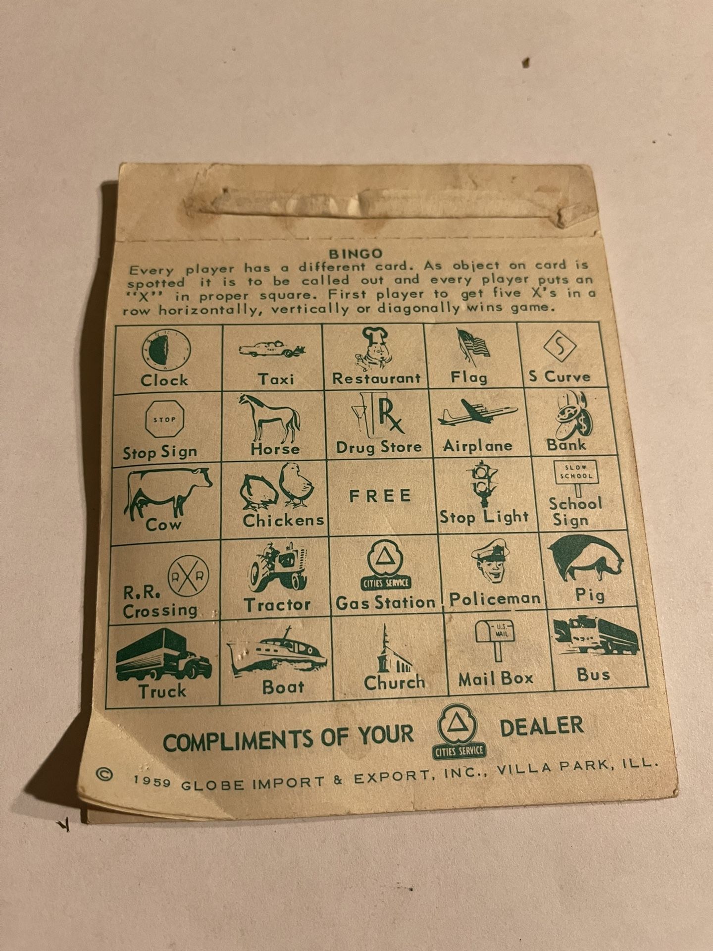 Vintage 1959 Cities Service Oil Advertising Road Game Book