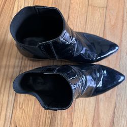 Black Patent Leather 8.5 Forever 21 Booties