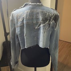 Led Zeppelin Distressed Jean Jacket  **OBO**