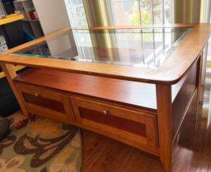 Coffee table and side table wood and glass