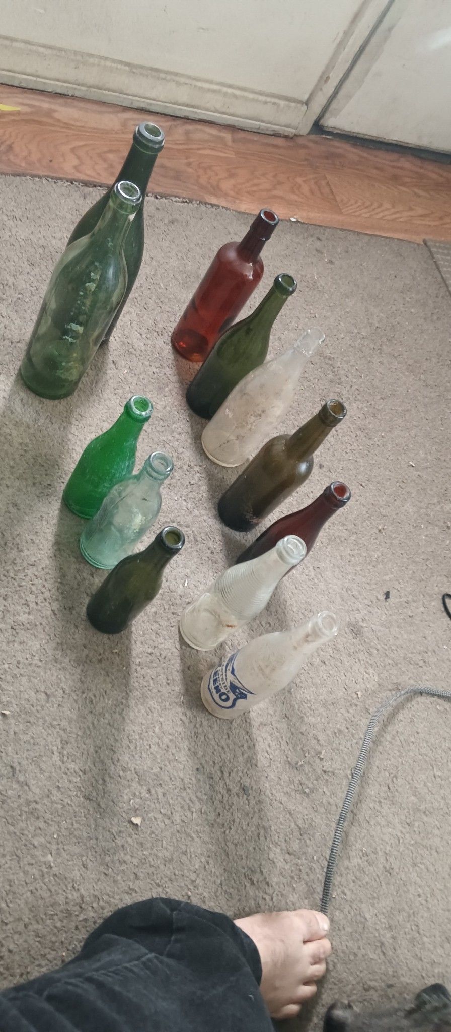 Very Old Wine And Soda Bottles