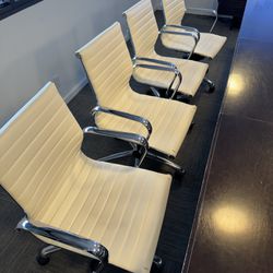(6) White Conference / Office Chairs 