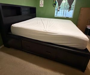 Cal king bed frame + dresser combo