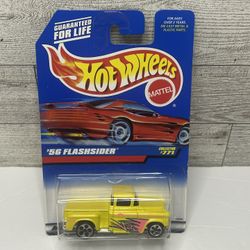 Vintage Hot Wheels Yellow ‘1956 Flash sider Pickup Truck • Die Cast Metal & Plastic Parts • Made in Malaysia 