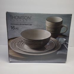 16pc Stoneware Dinnerware Set NEW Thompson