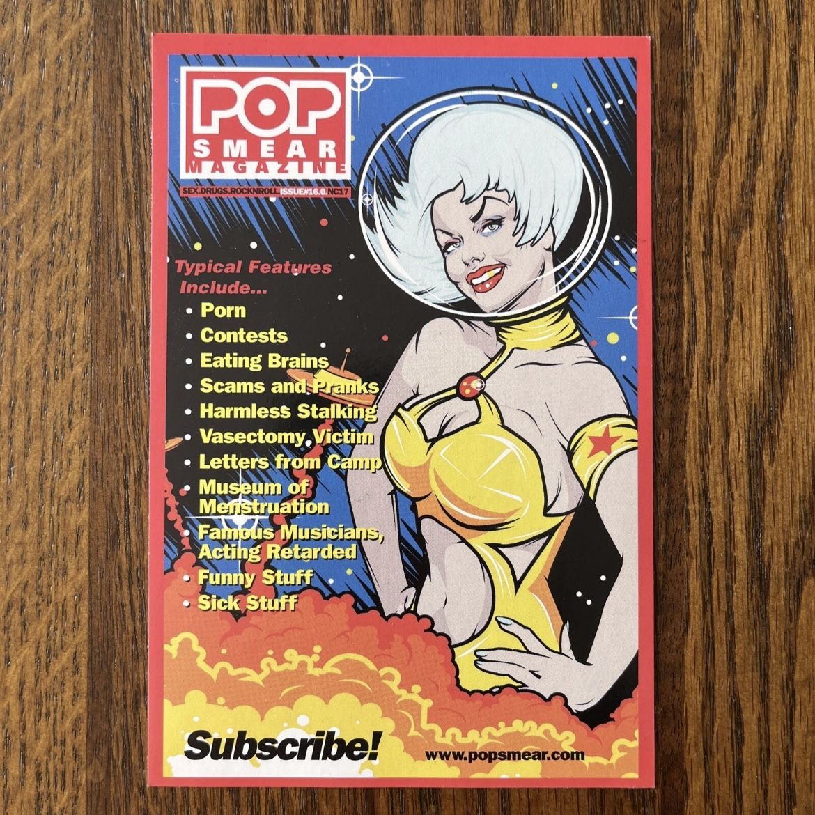 Pop Smear Magazine Promotional Postcard Vintage 1998