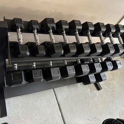 5-50lbs Dumbbells w/Rack 