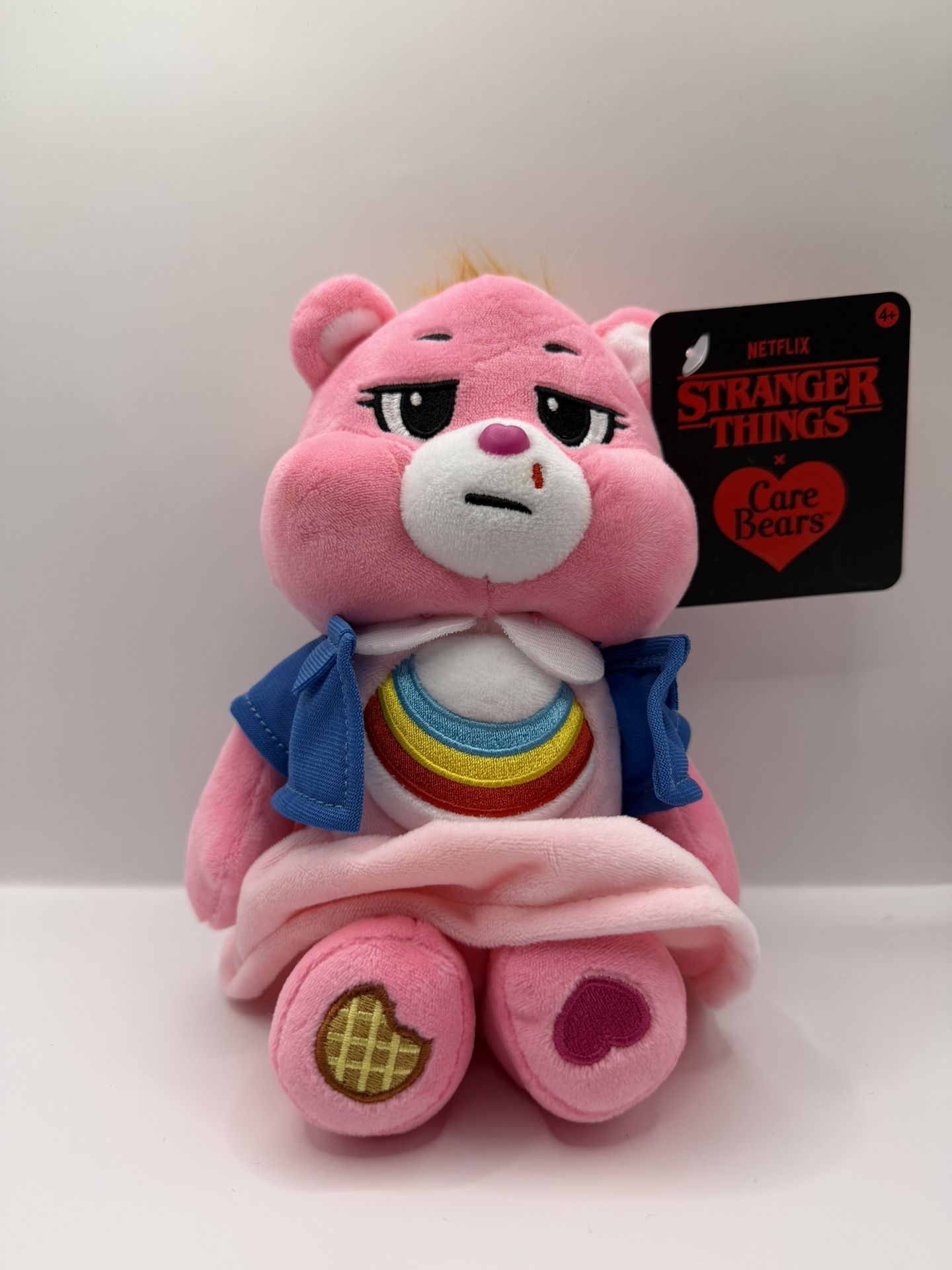 Netflix Care Bears x Stranger Things Cheer Bear as Eleven 9" Plush NWT NEW