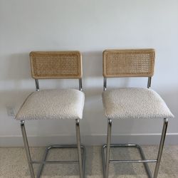 Ratan And Metal Bar Chairs