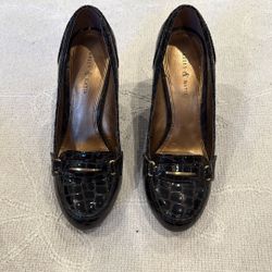 Brown Leather Faux Crocodile Leather
