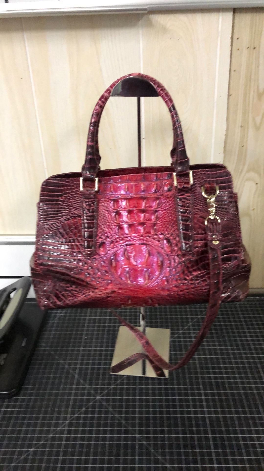 96091 Brahmin Finley Tart Ombre Melbourne Merlot Shoulder Bag 577582in