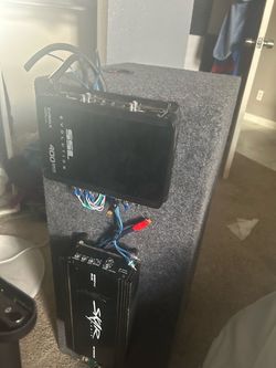Car Audio Amplifier Setup with Subwoofer Box