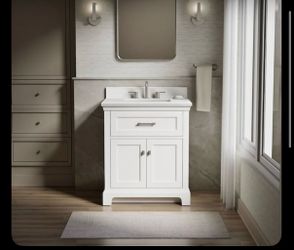 KOHLER Charlemont 30-in White Undermount Single Sink Bathroom Vanity with Pure White Quartz Top