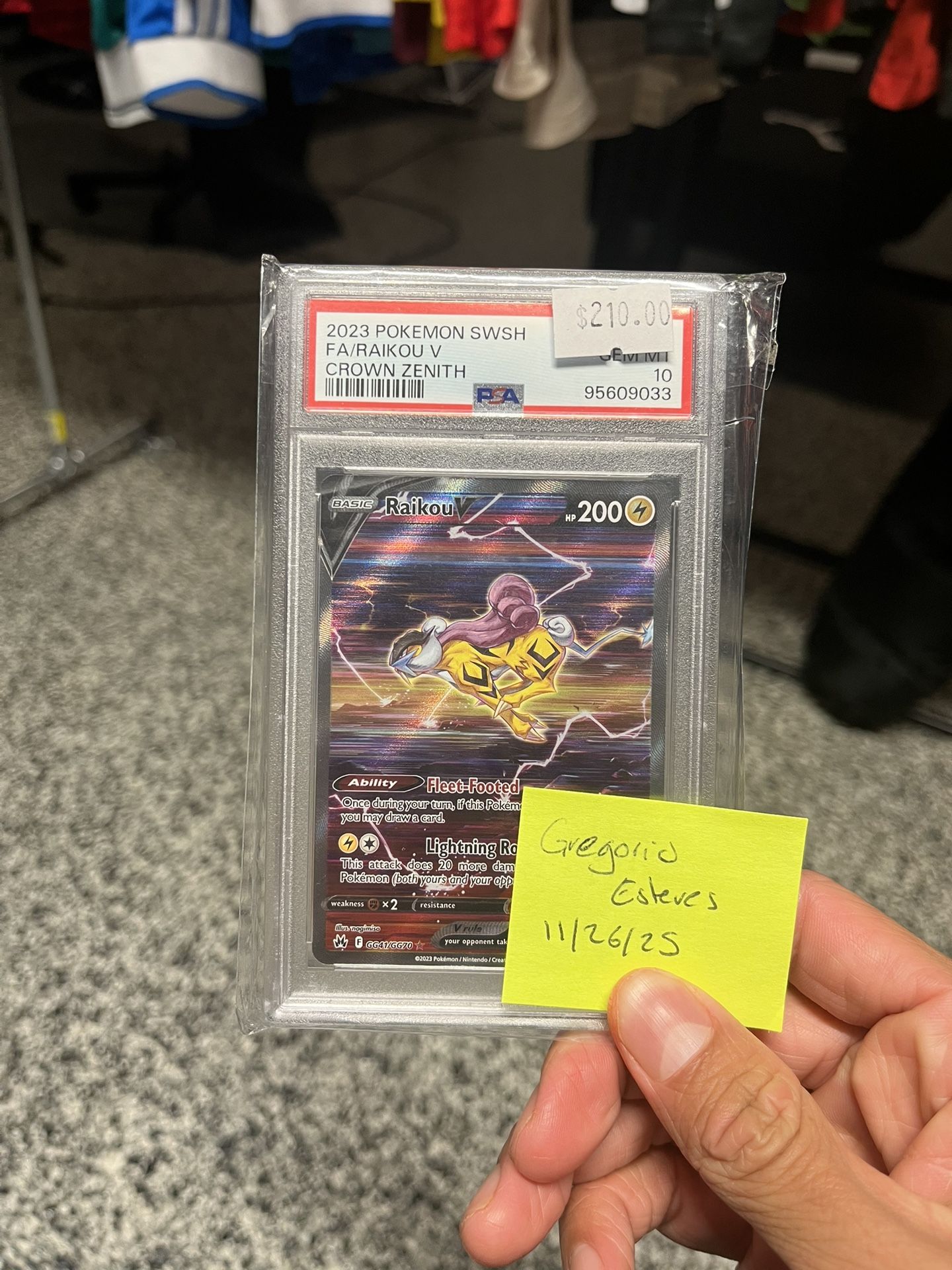 Pokémon Raikou V Crown Zenith PSA 10