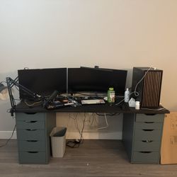 IKEA ALEX and Butcher Block Desk