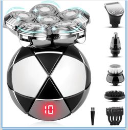 Head Shaver for Bald Men, Precision Ultimate Electric Shaver for Bald Men, IPX7 Waterproof Cordless Rechargeable Razor, Wet/Dry Shaving, 6D Rotary Sha