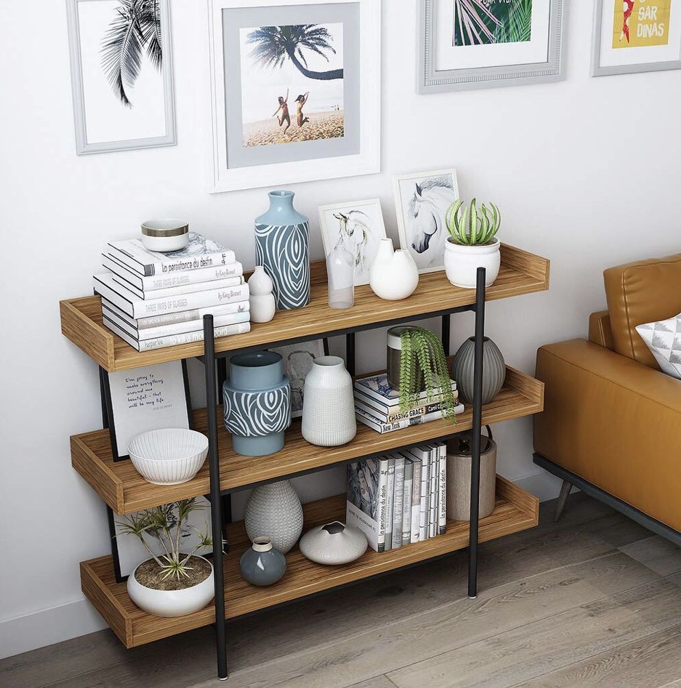 3 Tier Shelf Bookshelf Industrial Bookcase From Pottery Barn 