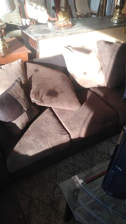 Chocolate loveseat and couch