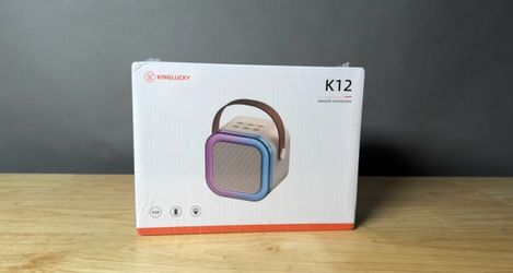 KINGLUCKY K12 Mini Karaoke Speaker + 2 Microphones - NEW
