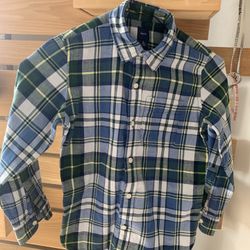 Gap Kids Long Sleeve Flannel Plaid Shirt M(8)