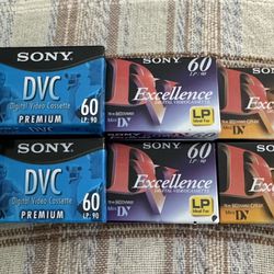 Set Of 20 Mini DV 60 Min DVC Digital Video Cassette (TDK, Sony)