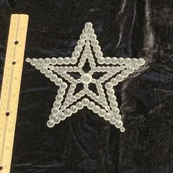 VTG Clear Plastic Rhinestone Star Ornament
