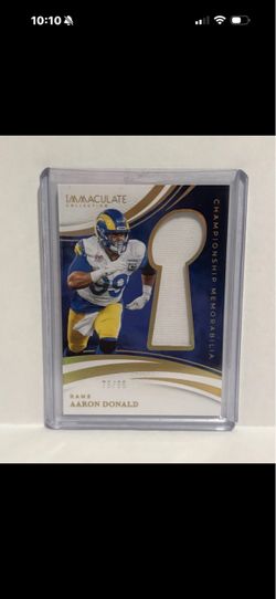Aaron Donald Immaculate Collection Championship Memorabilia Card 75/99