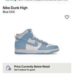 Brand New Size 12 Nike Dunk Hi Blue Chill