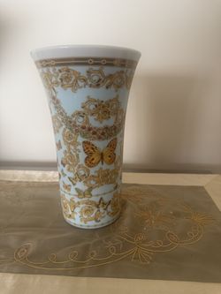 Large 13” Versace Rosenthal Le Jardin Porcelain Vase