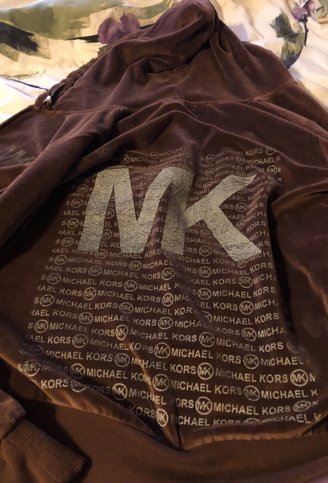 Michael Kors women’s velour zip up track jacket ( large)