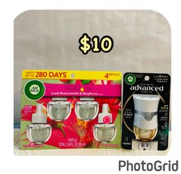 Airwick Essential oil(4 refills) & oil warmer, $10 for both‼️