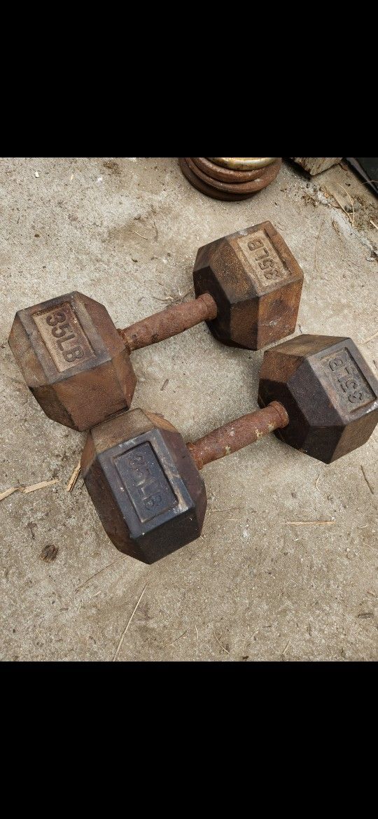 35lb Dumbbells Gym Weights $30 Each