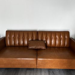 81.5'' Faux Leather Convertible Sofa