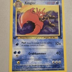 1st Edition Kingler Pokémon Card 38/62 1999 Fossil