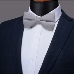Pre-Tied Bow Tie Satin Solid Bowtie Adjustable Tuxedo Bowties for Men with Gift Box Wedding Party
