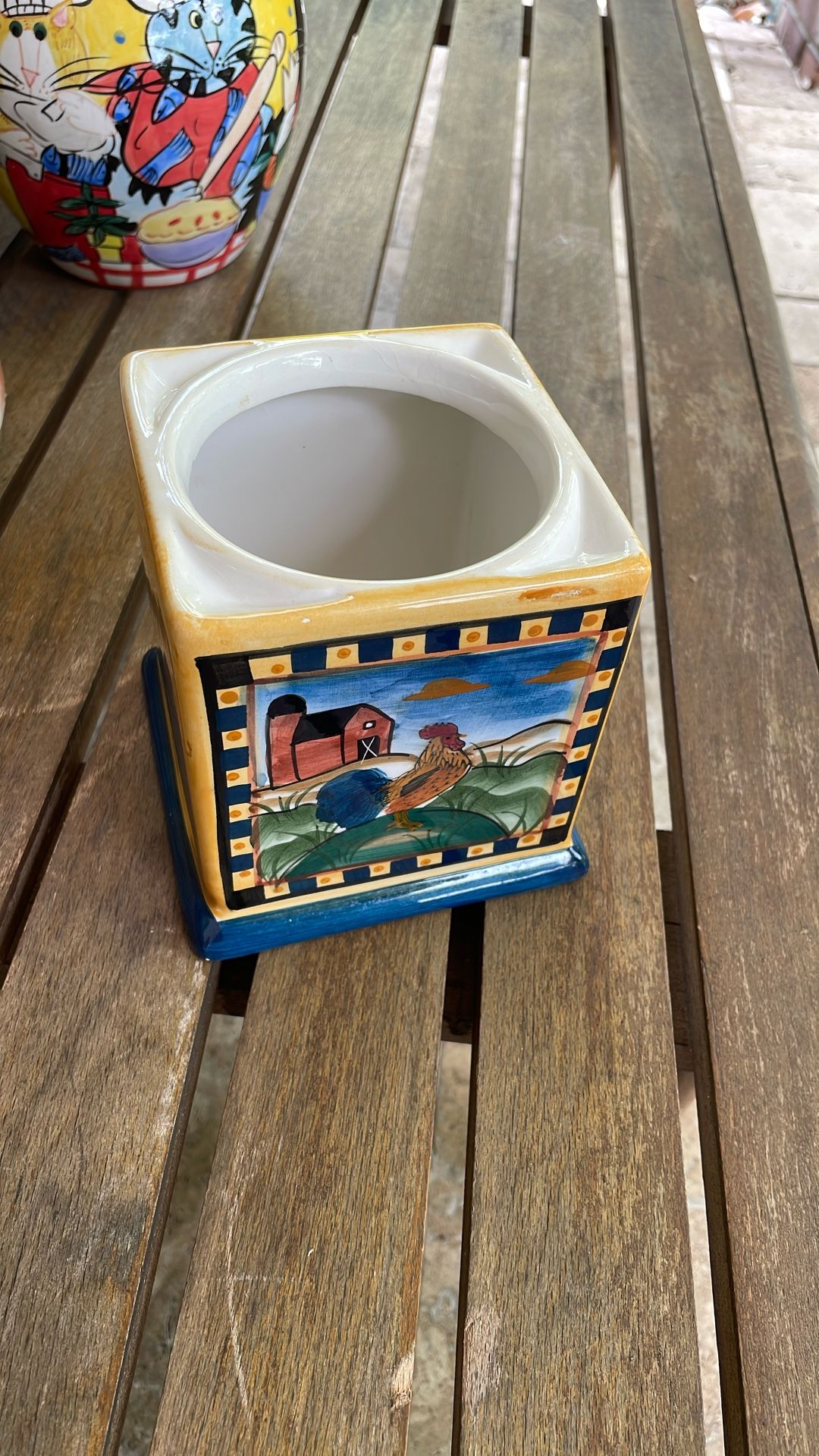 Hand Painted Utensils Caddy 5”